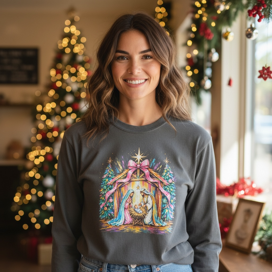 Nativity Christmas Long Sleve Shirt