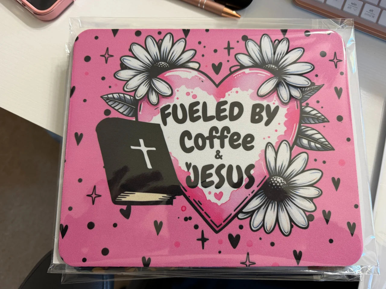 Fueled by Coffee & Jesus Mouse Pad
