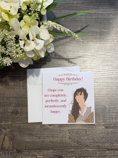 Elizabeth Bennet Birthday Card – Pride and Prejudice Quote Literary Greeting Card