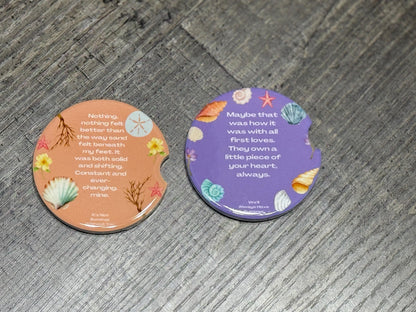 The Summer I Turned Pretty Quote Car Coasters – Beachy Pastel Love Set