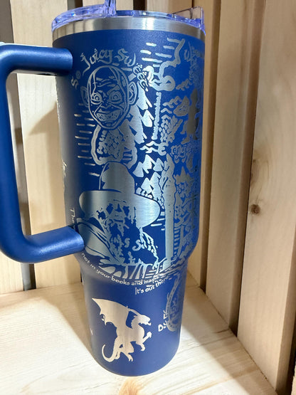 Lord of the Rings 40oz Engraved Tumbler | LOTR Stanley Style Cup | One Ring Fantasy Travel Mug | Tolkien Bookish Gift | Middle Earth Cup