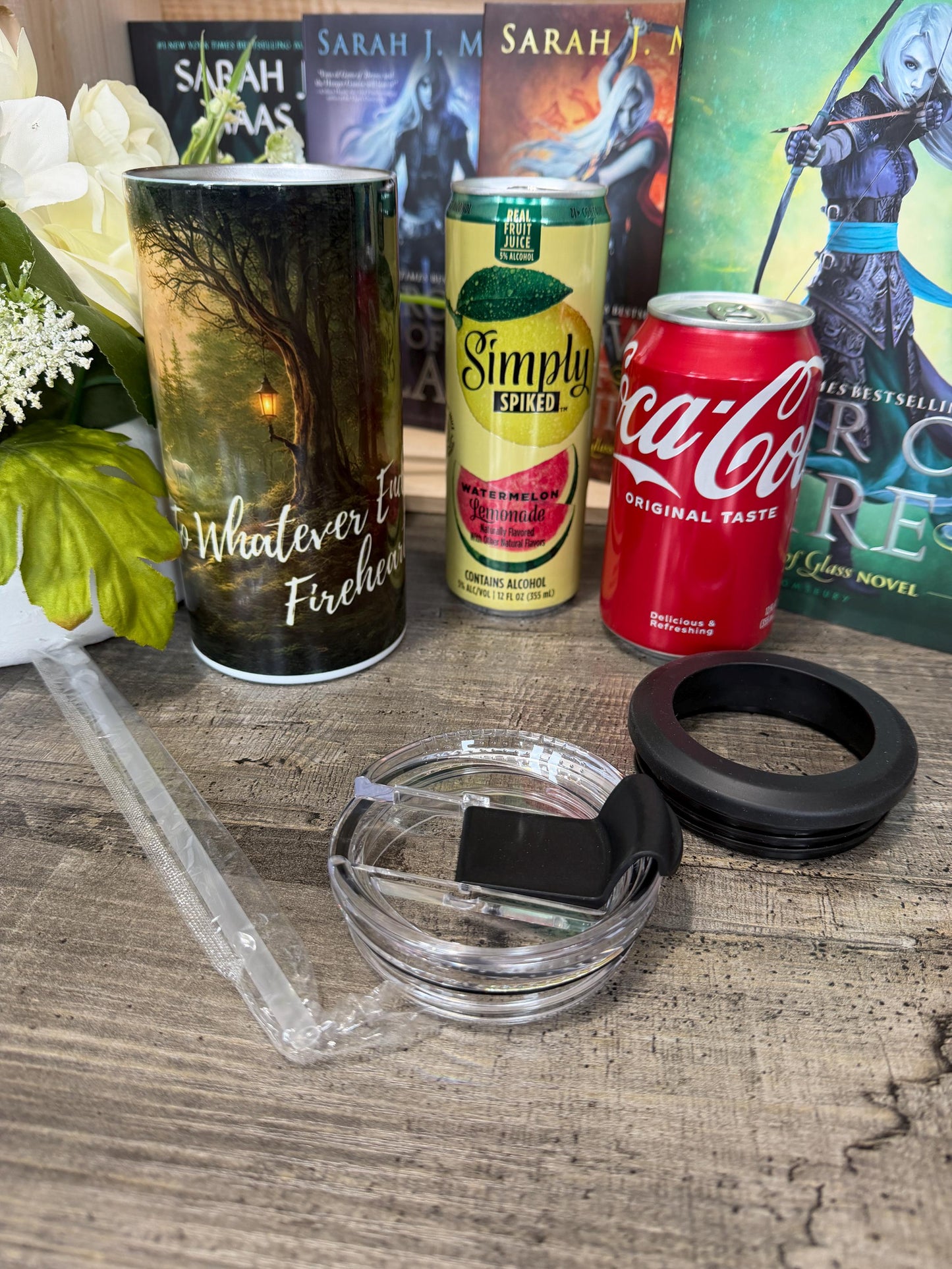 Throne of Glass Inspired 4 in 1 Can Cooler | To Whatever End Fireheart Quote | Aelin Galathynius Tumbler | Fantasy Bookish Cup | Reader Gift