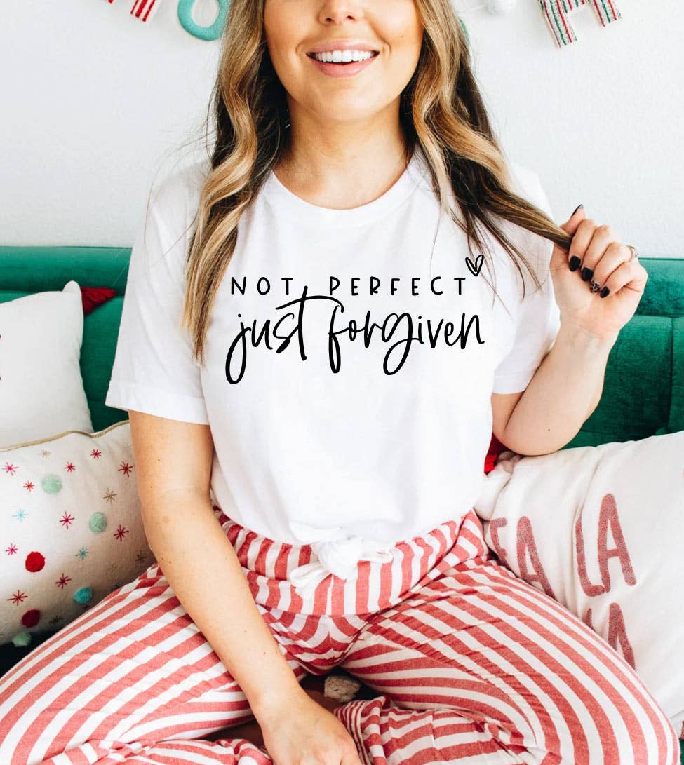 Not Perfect Just - Christian T-Shirt