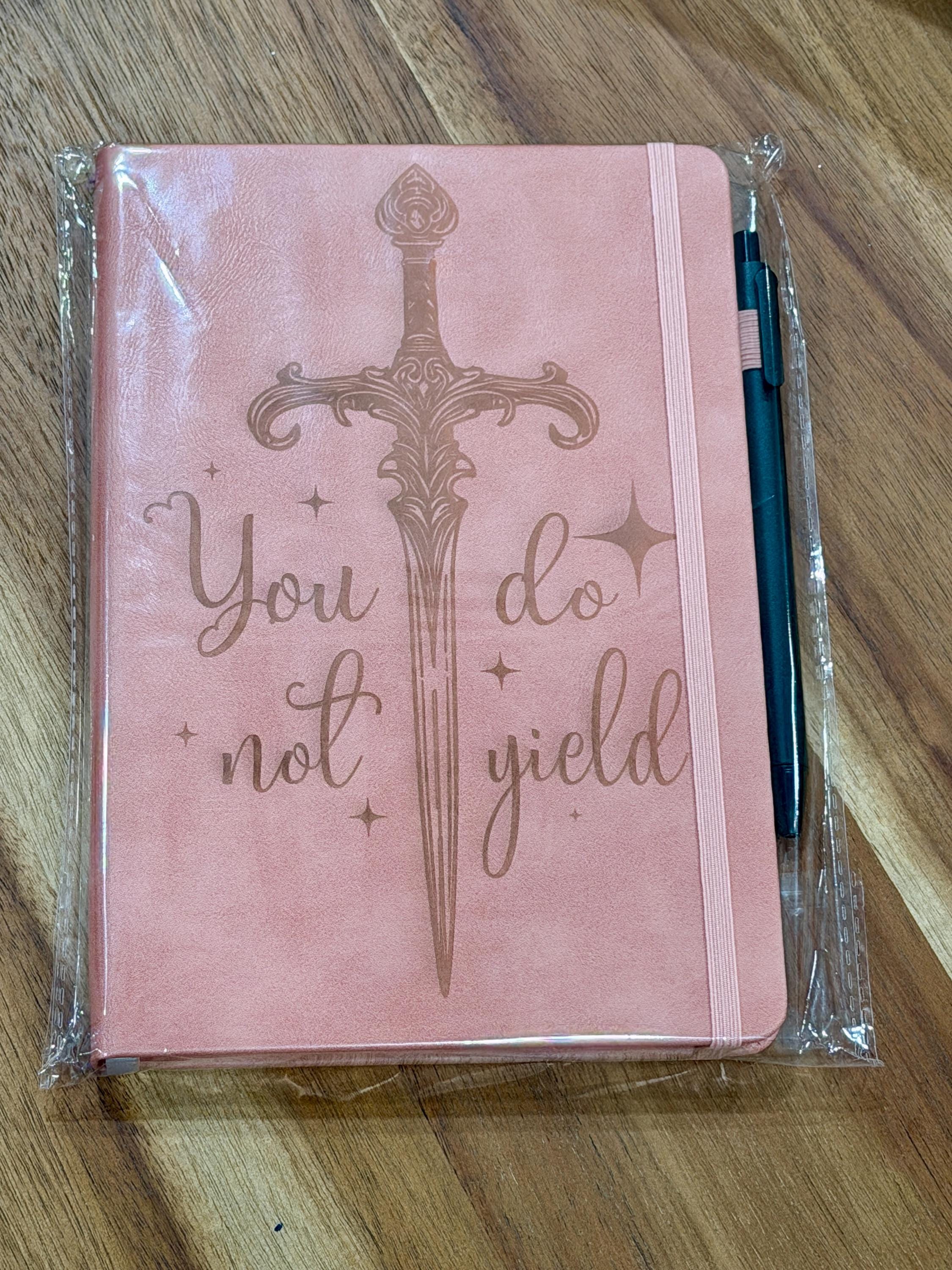 You Do Not Yield Leather Journal | Throne of Glass Inspired Notebook | Pink A5 Fantasy Journal | Bookish Gift for Readers Writers