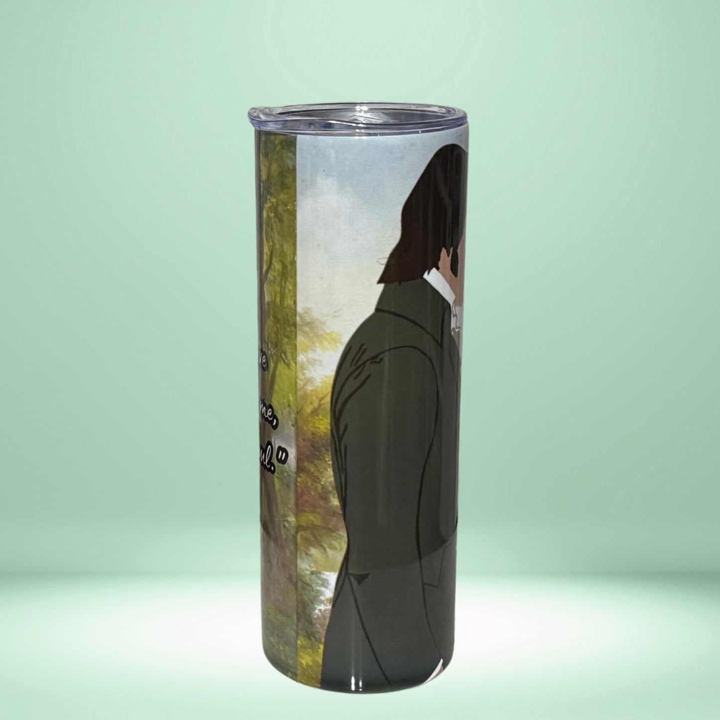 Pride and Prejudice Tumbler | Mr. Darcy & Elizabeth Silhouette | Romantic Quote Gift for Readers
