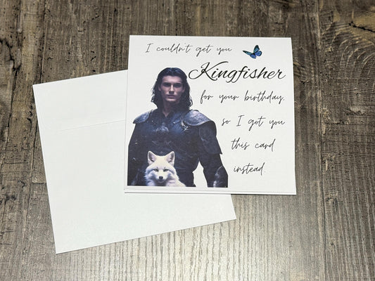 Funny Kingfisher Birthday Card – Quicksilver-Inspired Fantasy Greeting