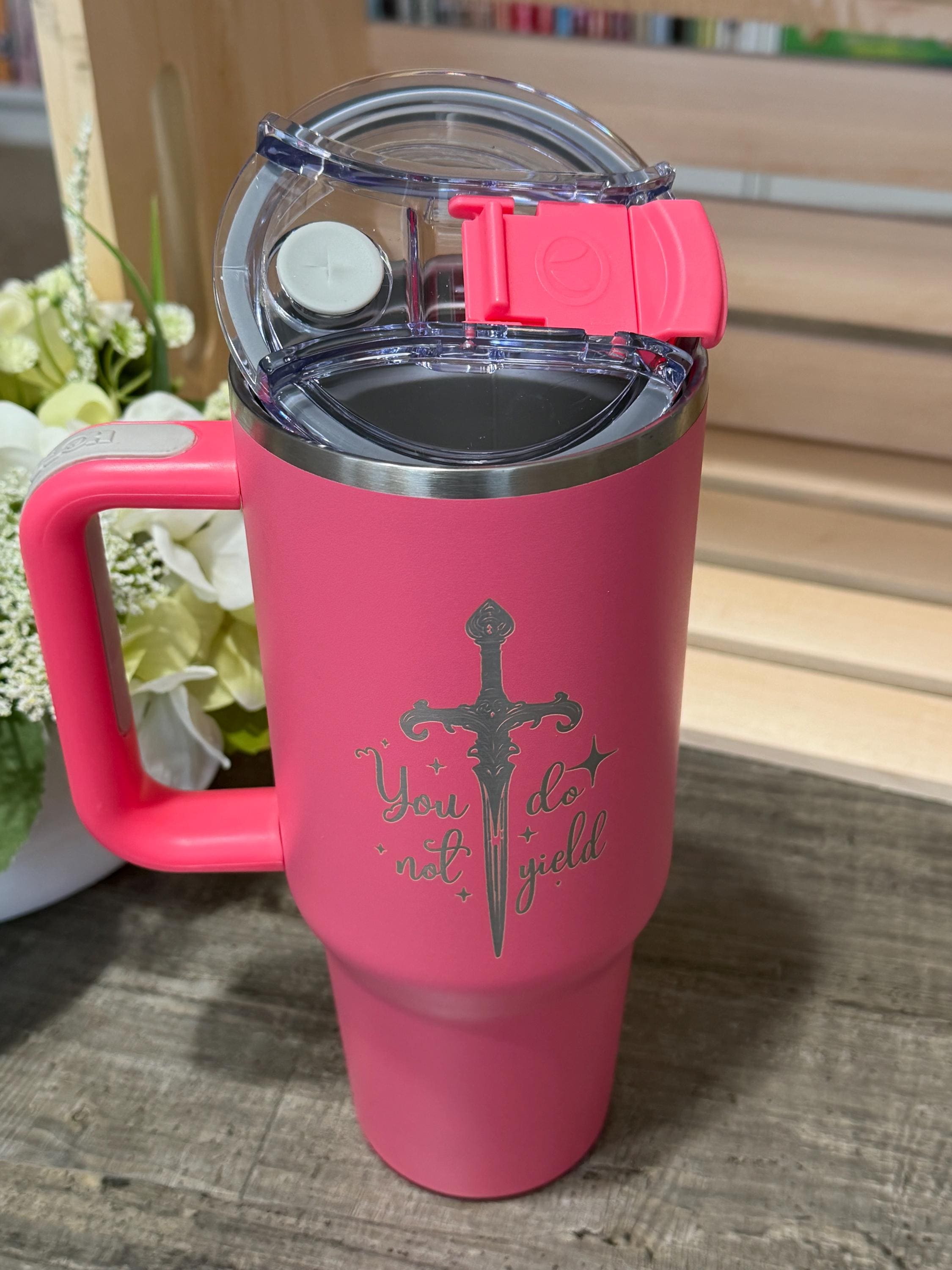 You Do Not Yield 40oz Tumbler | Throne of Glass Inspired | Fantasy Bookish Cup | Sarah J. Maas Inspired Gift | Engraved Stainless Steel