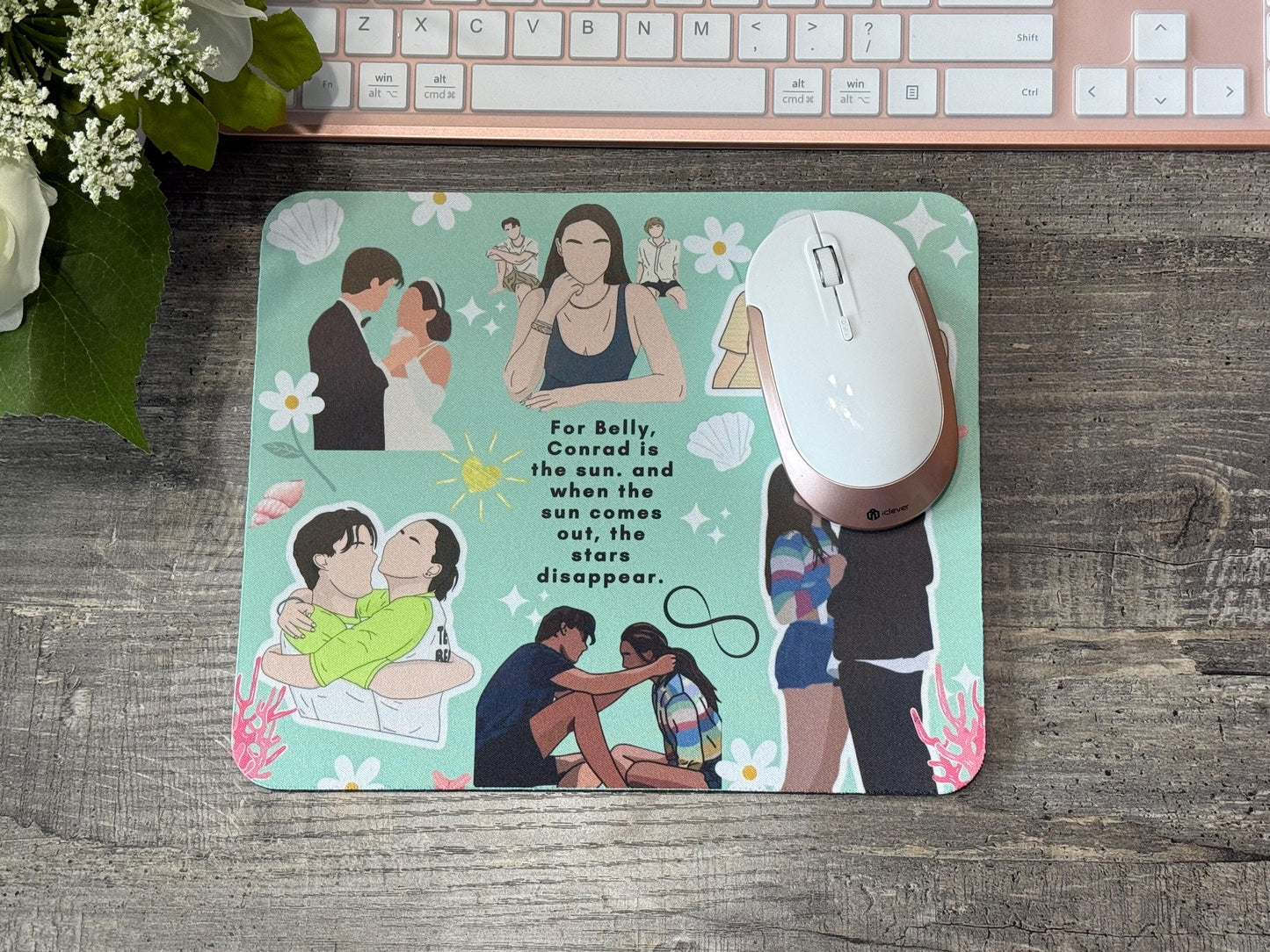 The Summer I Turned Pretty Mouse Pad | Belly & Conrad Collage | Bookish TV Series Desk Decor