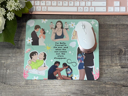 The Summer I Turned Pretty Mouse Pad | Belly & Conrad Collage | Bookish TV Series Desk Decor