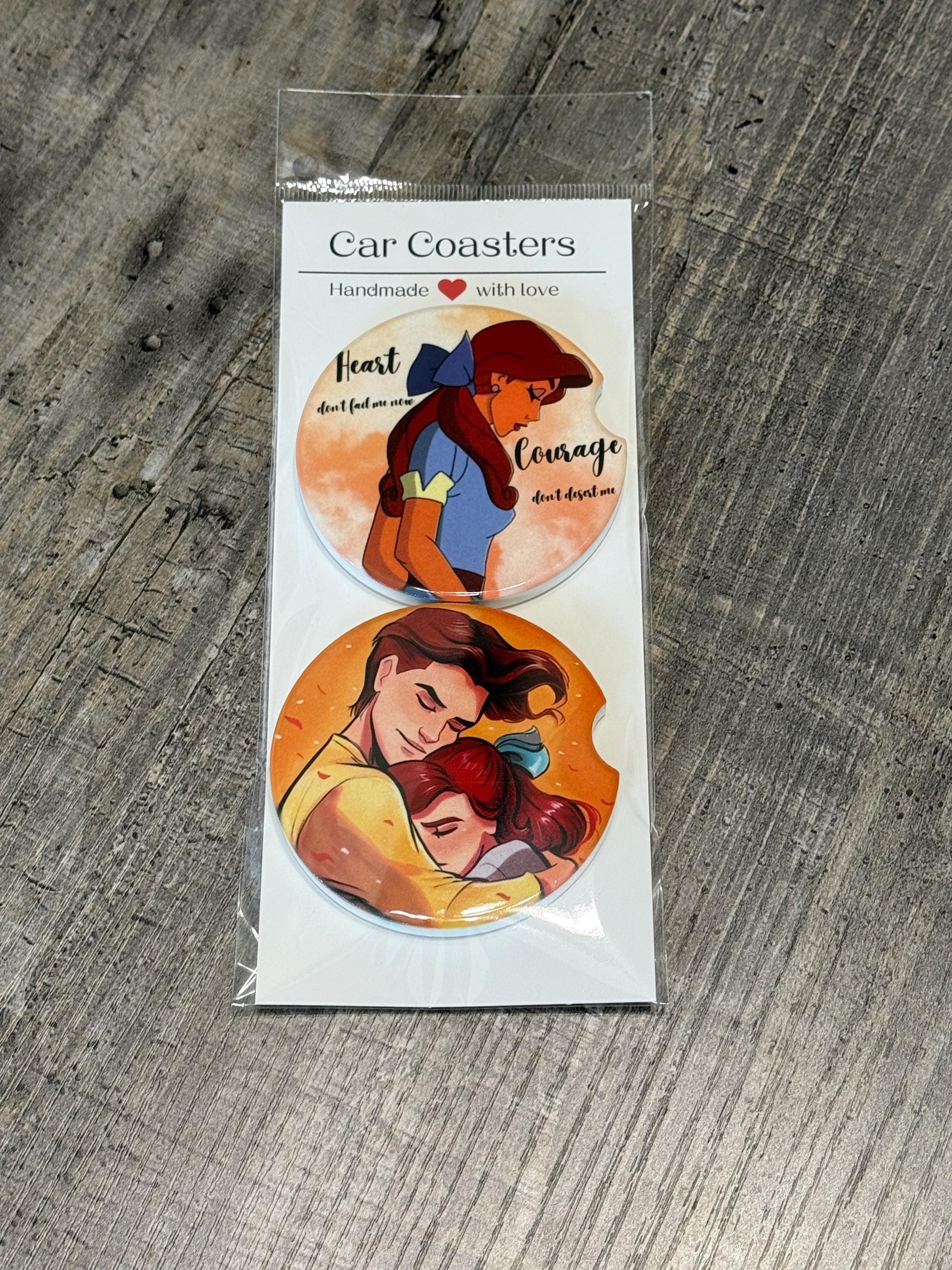 Anya & Dimitri Car Coasters | Anastasia-Inspired Vintage Romance Set