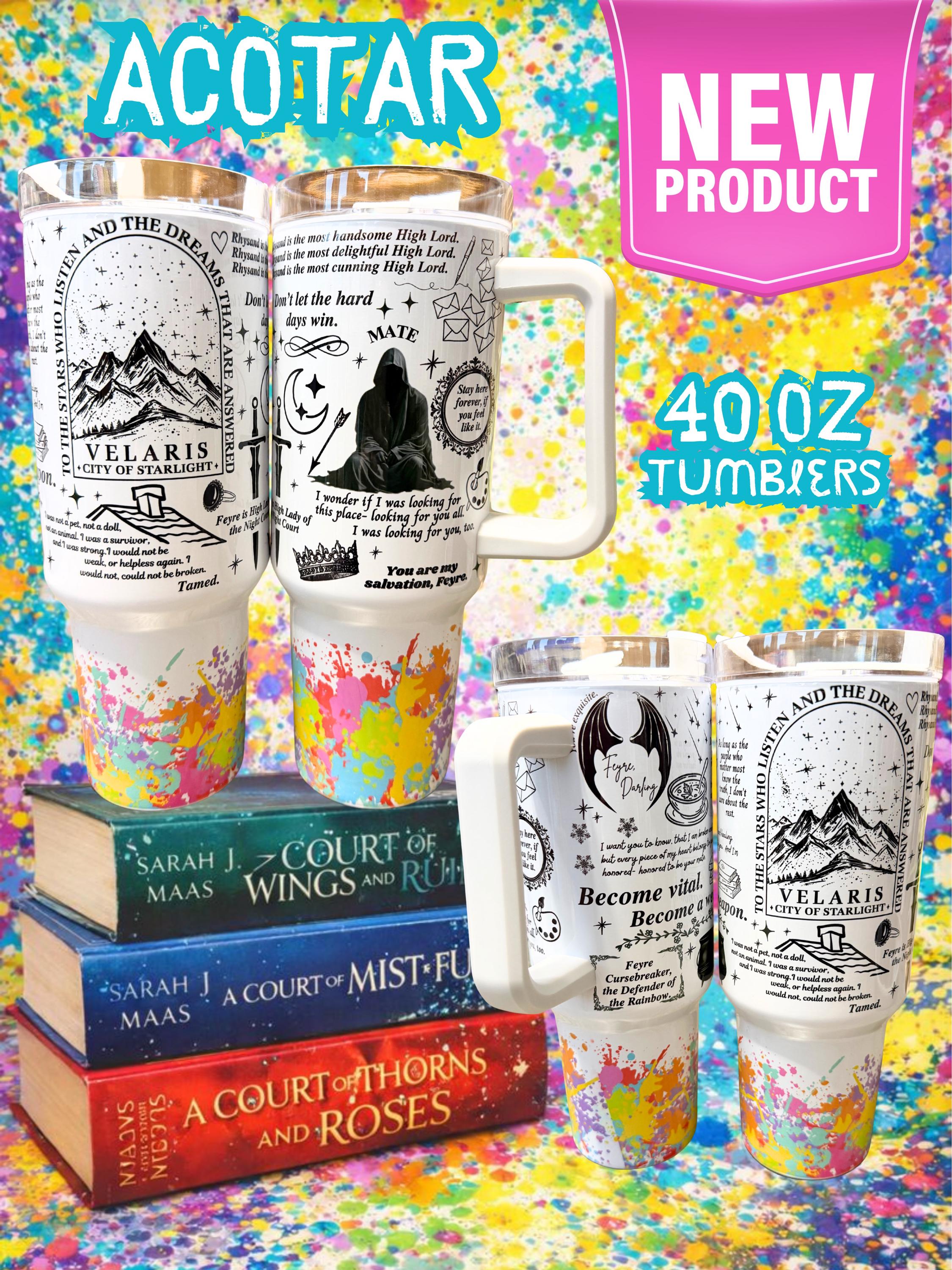ACOTAR Inspired 40oz Tumbler | Velaris City of Starlight | Bookish Fantasy Cup | A Court of Thorns and Roses Fan Gift