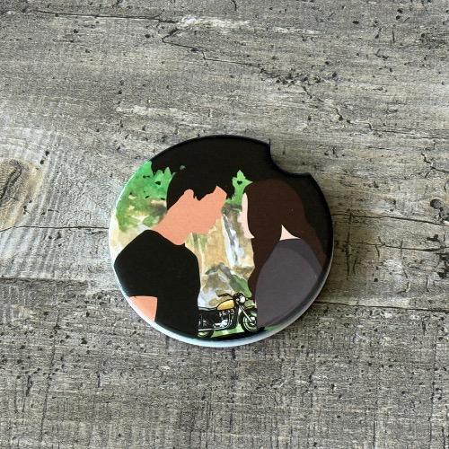 Twilight-Inspired Car Coasters | Bella & Edward Forest Scenes | Bookish Gift for Vampire Romance Fans