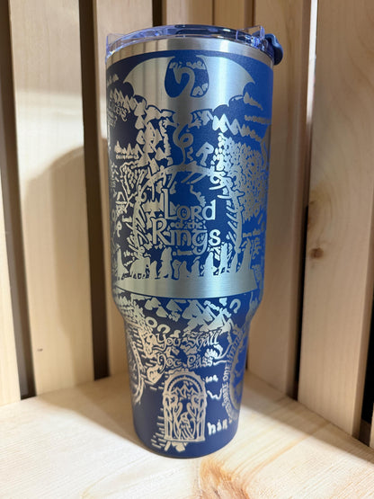 Lord of the Rings 40oz Engraved Tumbler | LOTR Stanley Style Cup | One Ring Fantasy Travel Mug | Tolkien Bookish Gift | Middle Earth Cup