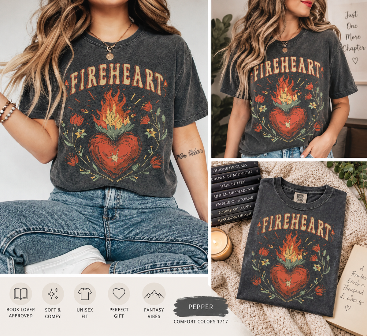 Fireheart Throne of Glass Inspired Comfort Colors Shirt