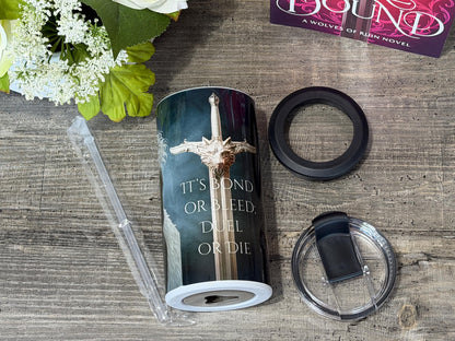Dire Bound Inspired 4 in 1 Can Cooler | Meryn Cooper Wolf Tumbler | Dark Fantasy Romance Cup | Wolves of Ruin Gift | Bookish Drinkware