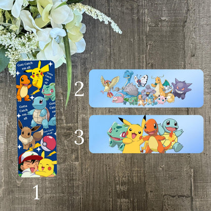 Pokemon Bookmark Set | Starter & Classic Pokemon Design | Anime-Inspired Bookmarks | Gift for Gamers and Kids