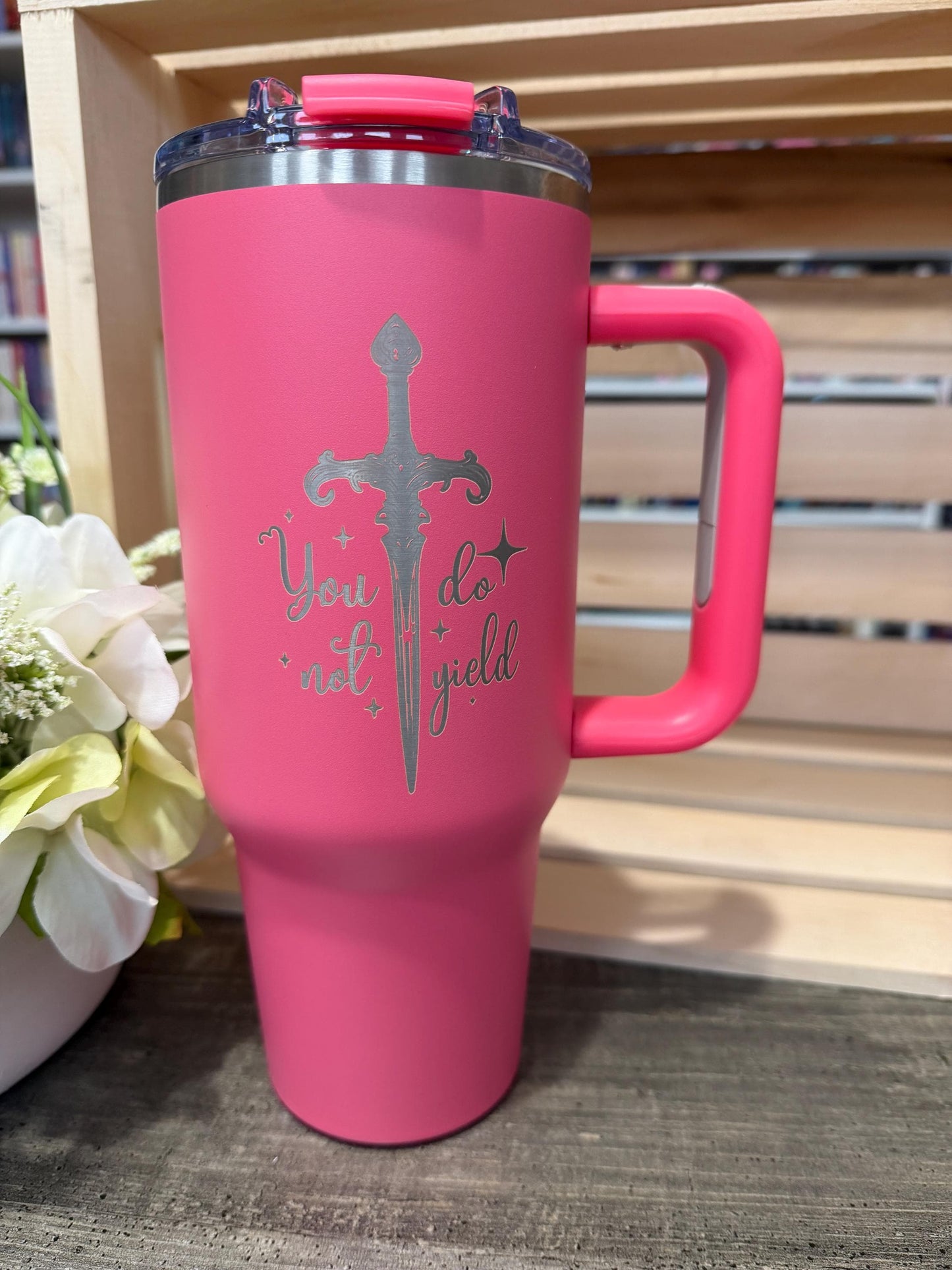 You Do Not Yield 40oz Tumbler | Throne of Glass Inspired | Fantasy Bookish Cup | Sarah J. Maas Inspired Gift | Engraved Stainless Steel