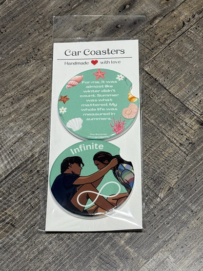 The Summer I Turned Pretty Car Coasters – Belly & Conrad “Infinite Summer” Set