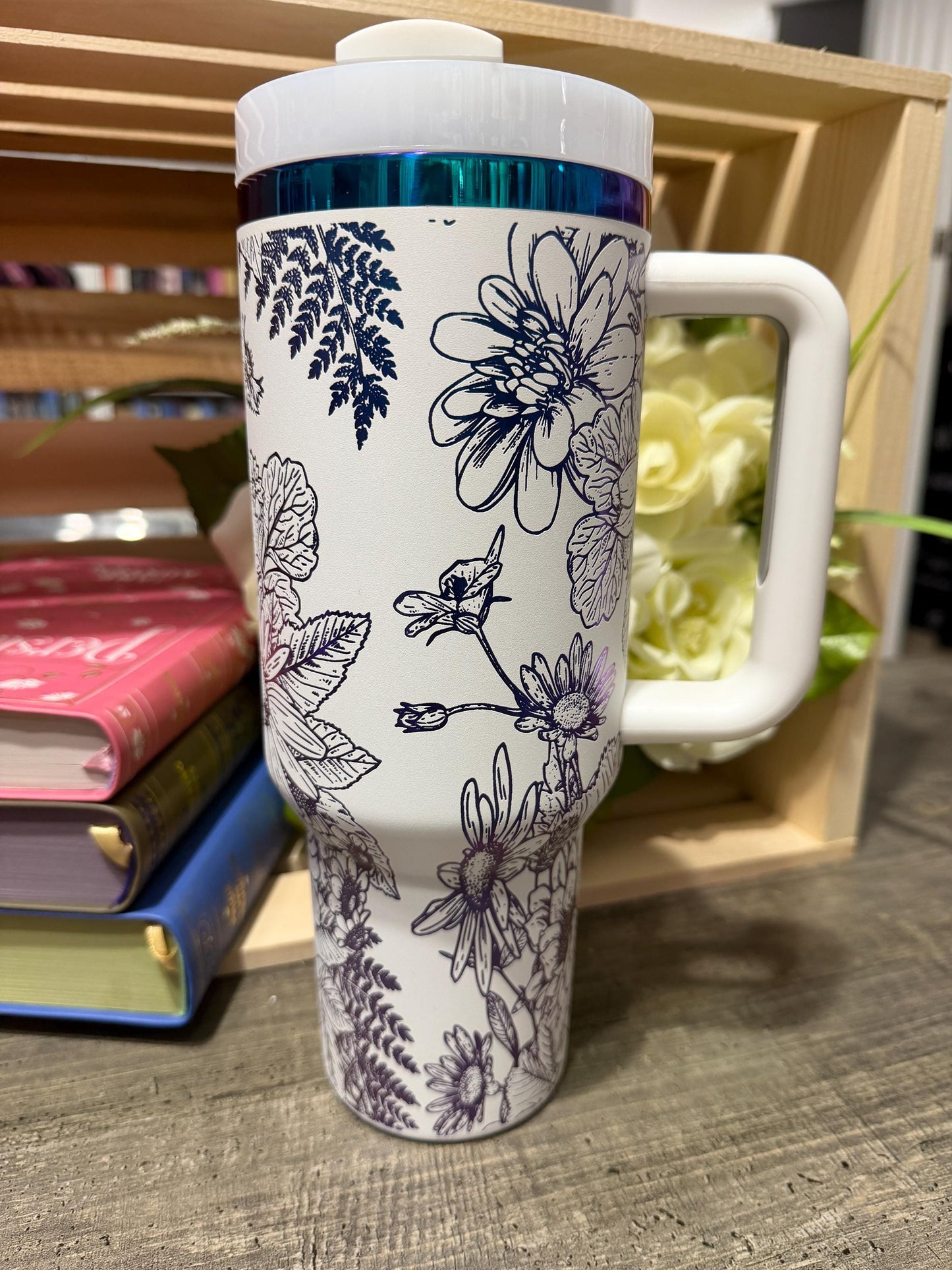 Jeremiah 29:11 40oz Tumbler with Handle | Christian Floral Stanley Style Cup | Faith Scripture Travel Mug | Bible Verse Gift for Women