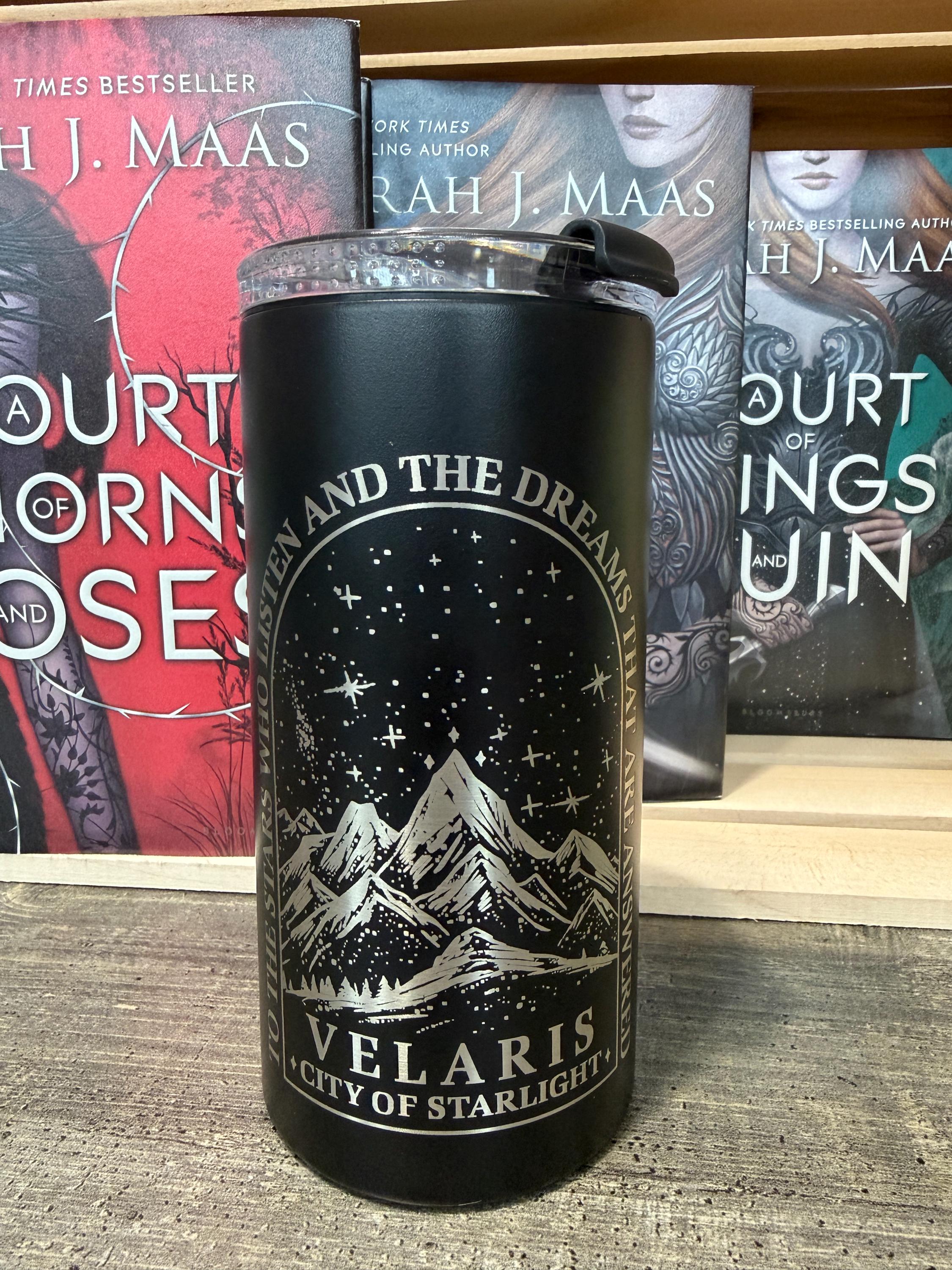 ACOTAR Inspired Can Cooler & 14oz Tumbler | 4-in-1 Fantasy Bookish Drinkware | Romantasy Gift