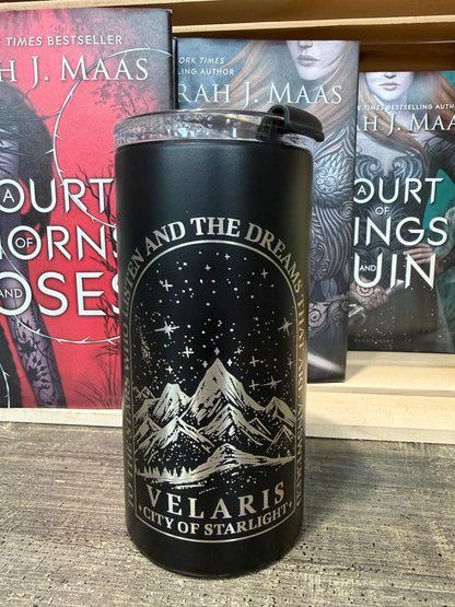 ACOTAR Inspired Can Cooler & 14oz Tumbler | 4-in-1 Fantasy Bookish Drinkware | Romantasy Gift