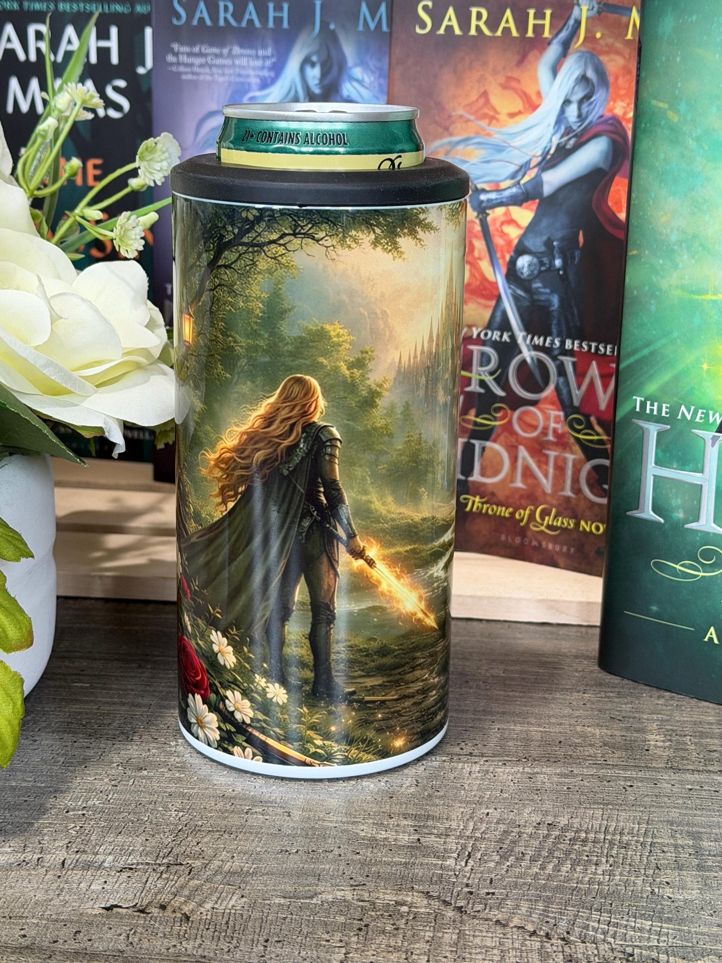 Throne of Glass Inspired 4 in 1 Can Cooler | To Whatever End Fireheart Quote | Aelin Galathynius Tumbler | Fantasy Bookish Cup | Reader Gift