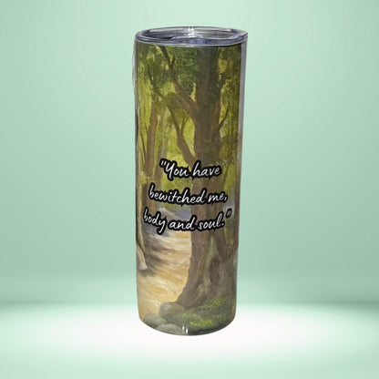 Pride and Prejudice Tumbler | Mr. Darcy & Elizabeth Silhouette | Romantic Quote Gift for Readers