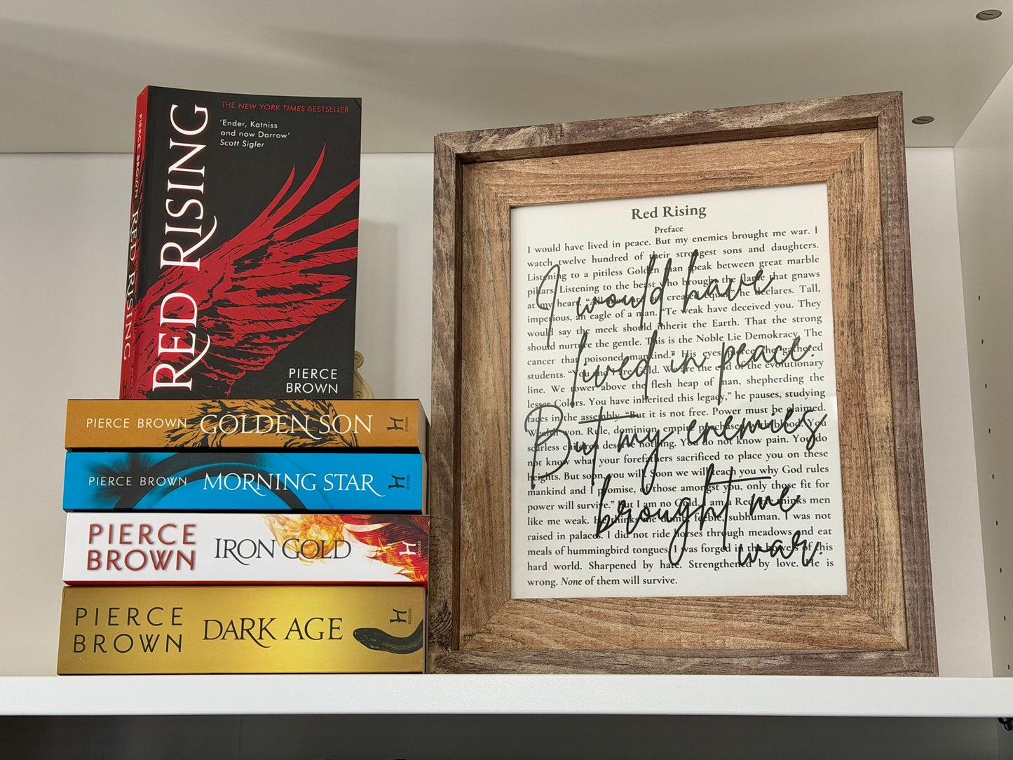 Bookish Frame | Red Rising Inspired Book Page Frame | Bookish Wall Art | Sci-Fi Reader Decor | Rustic Literary Quote Art | Gift for Book Lovers